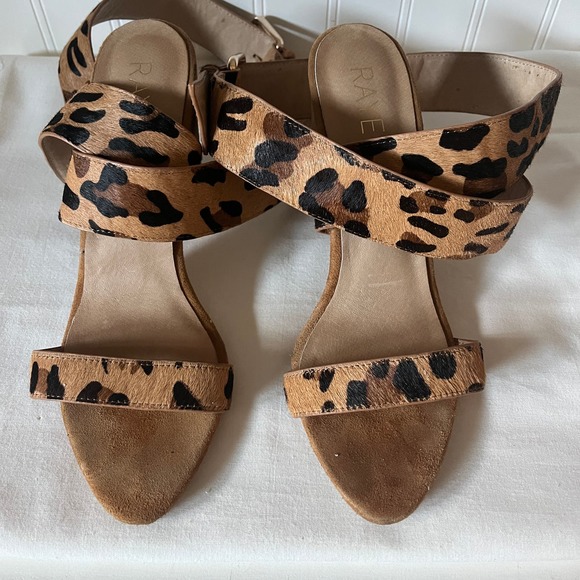 Raye Lexie cheetah print ankle strap stacked heels - Picture 3 of 9